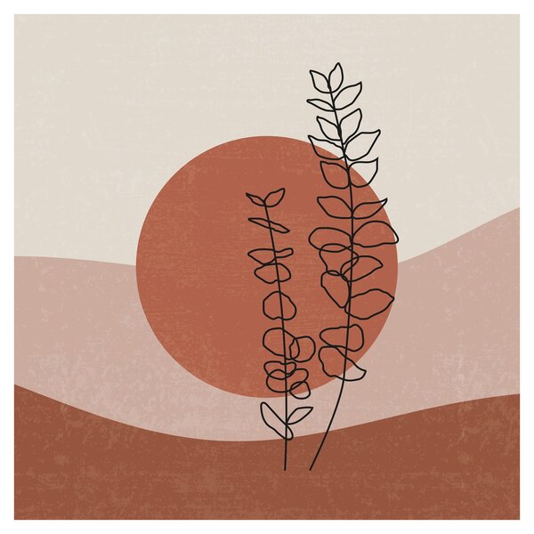 Obraz - Boho listy N⁰1 (30x30 cm)