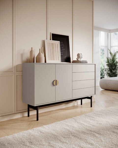 Selsey Stoon II – Komoda, 2 dveře, barva taupe, 154 cm