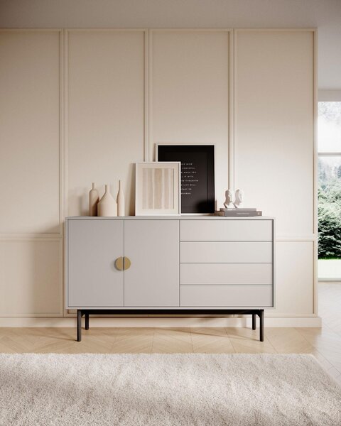 Selsey Stoon II – Komoda, 2 dveře, barva taupe, 154 cm