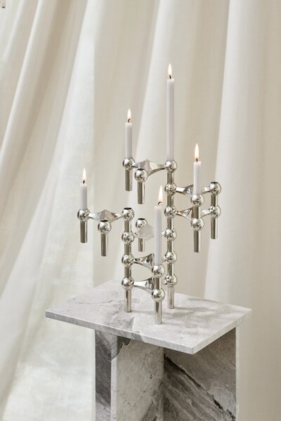 Svíčka STOFF Nagel Linen Grey – set 12 ks