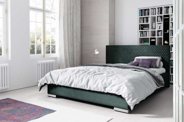Elegantní čalouněná postel Champ 200x200, zelená