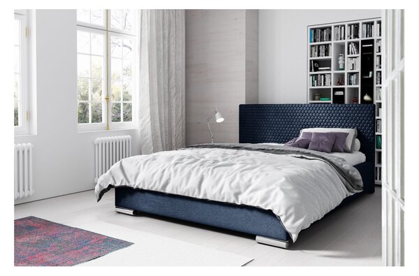 Elegantní čalouněná postel Champ 200x200, modrá