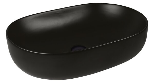 Oltens Hamnes umyvadlo 60.5x41.5 cm oválné na pult černá 40320300