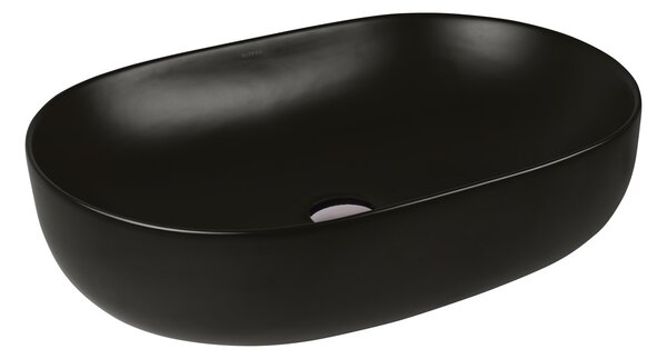 Oltens Hamnes umyvadlo 60.5x41.5 cm oválné na pult černá 40320300