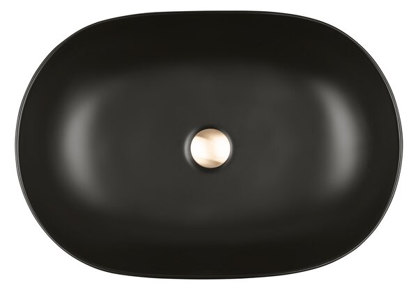 Oltens Hamnes umyvadlo 60.5x41.5 cm oválné na pult černá 40320300