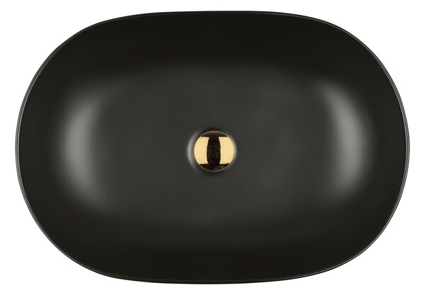Oltens Hamnes umyvadlo 60.5x41.5 cm oválné na pult černá 40320300