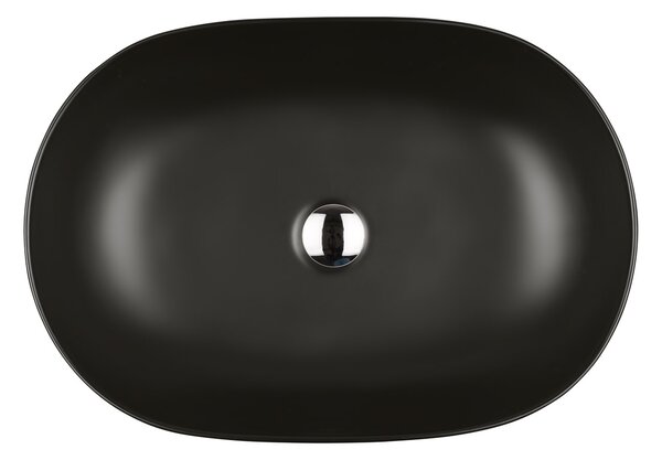 Oltens Hamnes umyvadlo 60.5x41.5 cm oválné na pult černá 40320300
