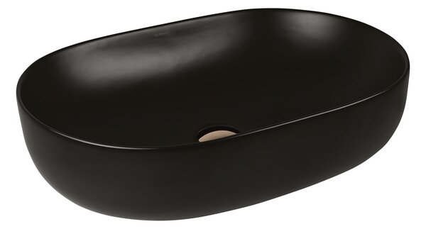 Oltens Hamnes umyvadlo 60.5x41.5 cm oválné na pult černá 40320300