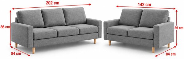 Set pohovek Avenberg LORENA 3+2 šedá