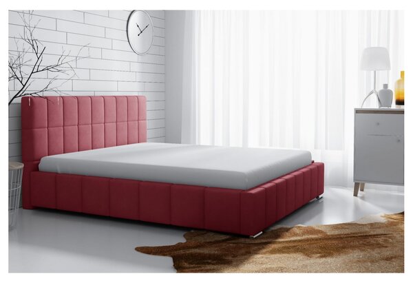Jemná čalouněná postel Lee 160x200, červená