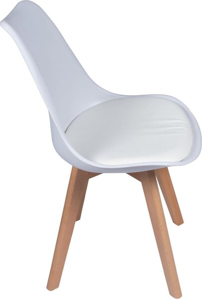 Bauerkraft G-508 Moderní skandinávská židle s poduškou, bílá