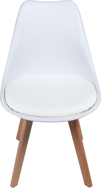 Bauerkraft G-508 Moderní skandinávská židle s poduškou, bílá