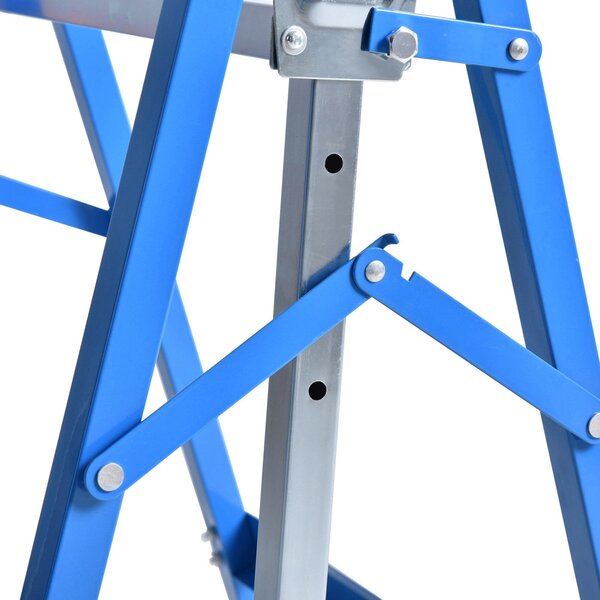 HOMCOM 2 x Stojanové Lavice Skládací Pracovní Stůl Nastavitelná Výška do 200kg Ocelová Modrá 68 x 58 x 80-130 cm | Aosom