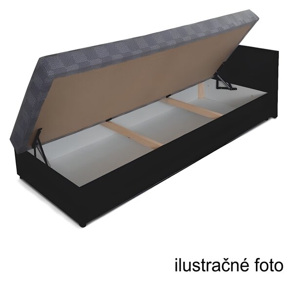 Jednolůžková postel (válenda) 80 cm Jeannine (hnědá) (s úl. prostorem) (P)