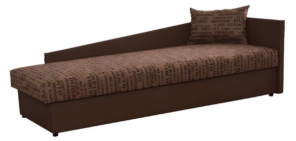 Jednolůžková postel (válenda) 80 cm Jeannine (hnědá) (s úl. prostorem) (P)