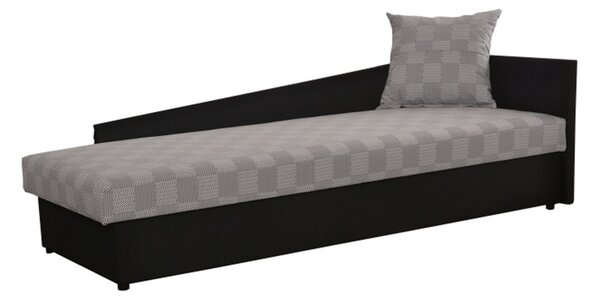 Jednolůžková postel (válenda) 80 cm Jeannine (šedá + černá) (s úl. prostorem) (P)