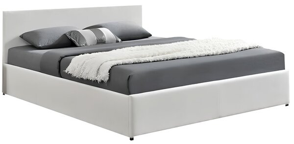 Manželská postel 160 cm Jora (s roštem, úl. prostorem a LED)