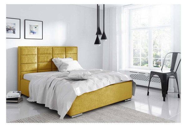 Elegantní manželská postel Caffara 140x200, žlutá