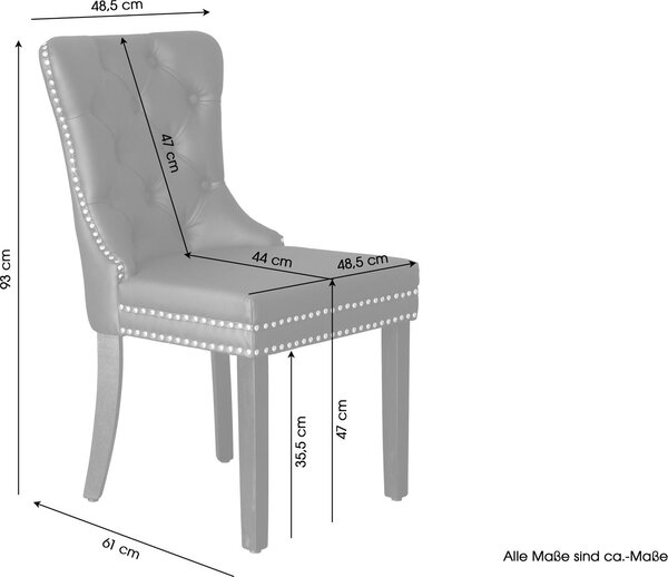 ByLIVING jídelní židle set 2 DOMINO / umělá kůže tmavě hnědá / rám z masivního dřeva černý / š 48,5, v 93, hl 61 cm