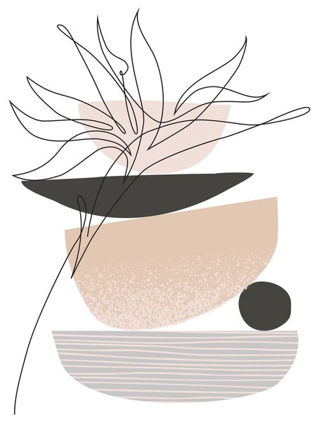 Obraz - Line art květiny N⁰1 (30x30 cm)