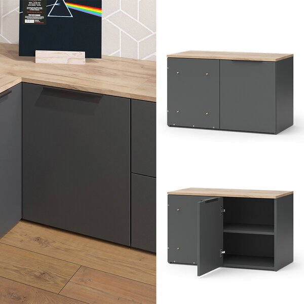Příborník Vicco Wido Antracit 80 x 50 cm Rohová komoda s dvířky, Model 47678