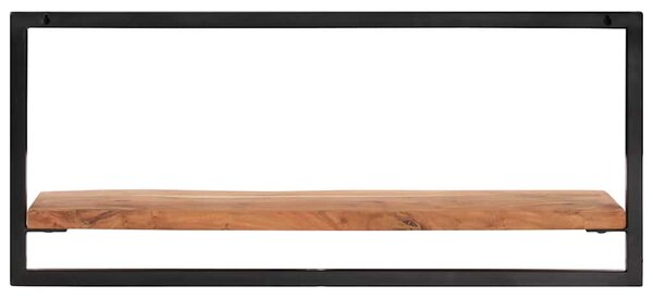 Nástěnné police 2 ks 80 x 24 x 35 cm masivní akácie a ocel 338458