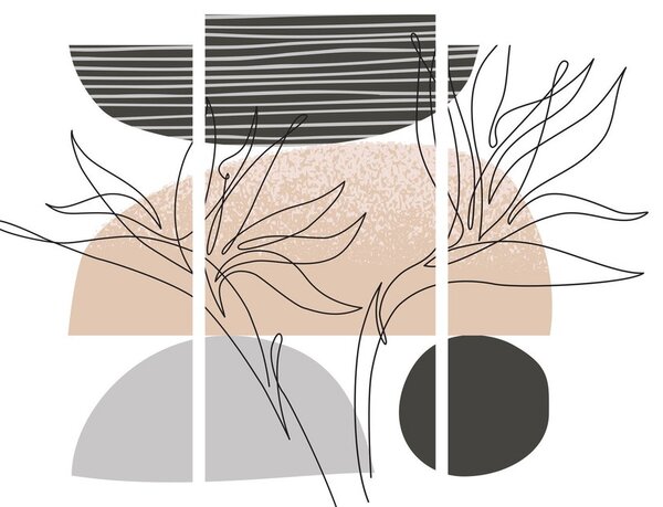 Obraz - Line art květiny N⁰2 (125x70 cm)
