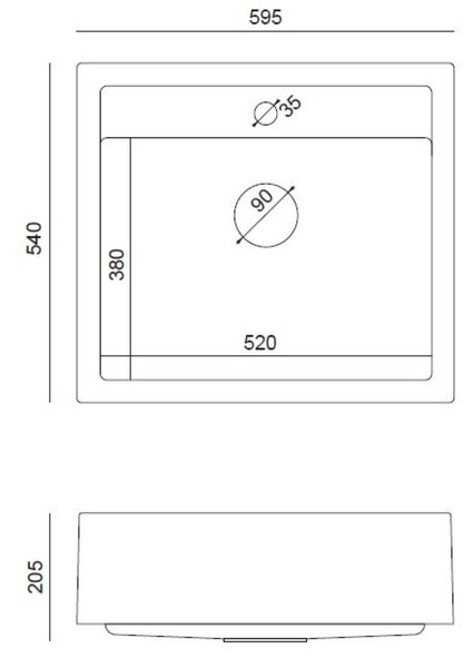 Quadron Bill dřez graniteq 59.5x54 cm černá HCQB6054U7_BLM