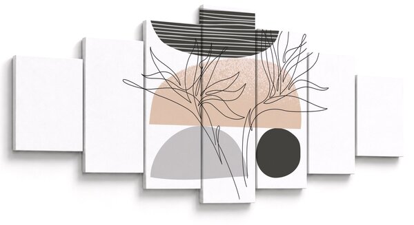Obraz - Line art květiny N⁰2 (210x100 cm)