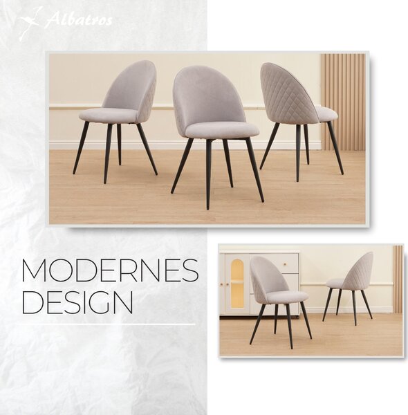 Židle do jídelny Albatros s látkovým potahem Capo Grey - látka Stylový vintage design, látkový potah, čalouněná židle testovaná SGS - moderní židle do kuchyně, jídelny nebo jídelního stolu