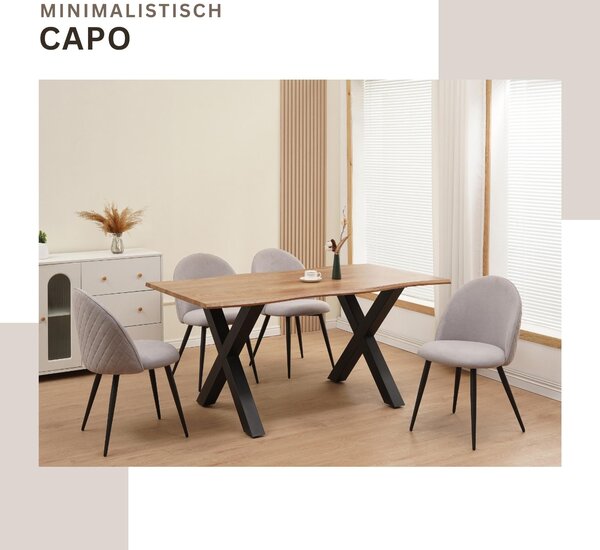 Židle do jídelny Albatros s látkovým potahem Capo Grey - látka Stylový vintage design, látkový potah, čalouněná židle testovaná SGS - moderní židle do kuchyně, jídelny nebo jídelního stolu