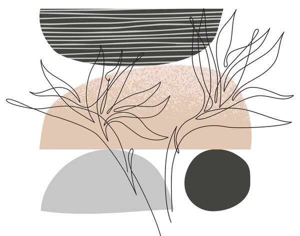 Obraz - Line art květiny N⁰2 (30x30 cm)