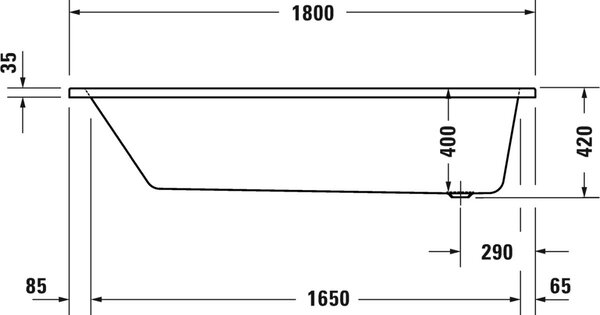 Duravit No. 1 obdélníková vana 180x80 cm bílá 700491000000000
