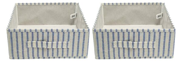 Sinsay - Skládací úložné boxy s pruhy 2 pack - námořnická modrá