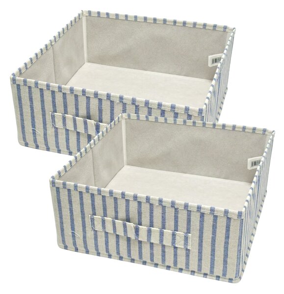 Sinsay - Skládací úložné boxy s pruhy 2 pack - námořnická modrá