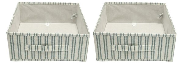 Sinsay - Skládací úložné boxy s pruhy 2 pack - zelená