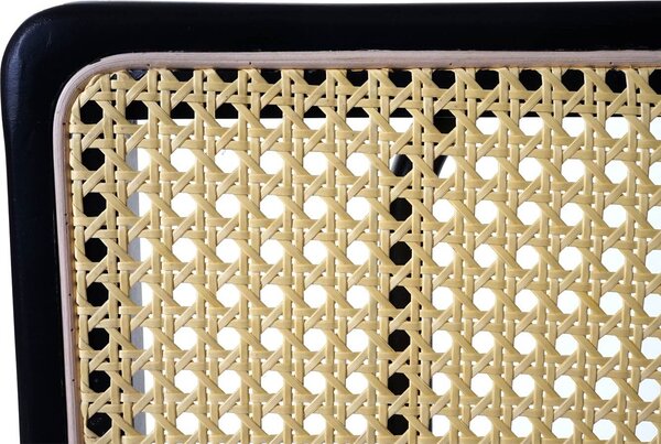 Sada 6 jídelních židlí HWC-K88, polohovací židle, dřevo poly-ratan kov bouclé látka/textil bílá