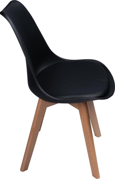 Bauerkraft G-497 Moderní skandinávská židle s poduškou, černá