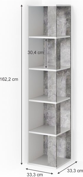 Rohová police Vicco Lio Beton 33.3 x 162.2 cm, Model 34473