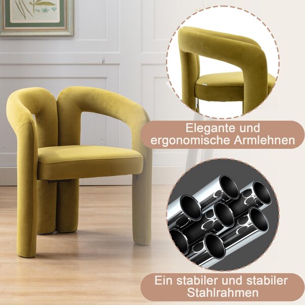 Sweiko sametové moderní designové jídelní židle, čalouněné dekorační židle/jídelní židle/vedro boční židle, obývací pokoj kuchyňské židle 2 kusy/sada příležitostných židlí