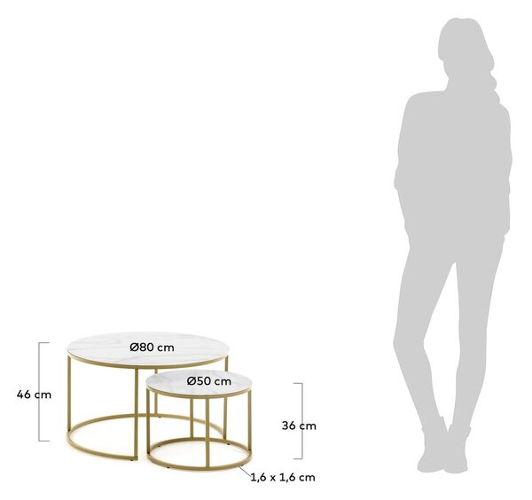 Sada 2 konferenčních stolků Kave Home Leonor