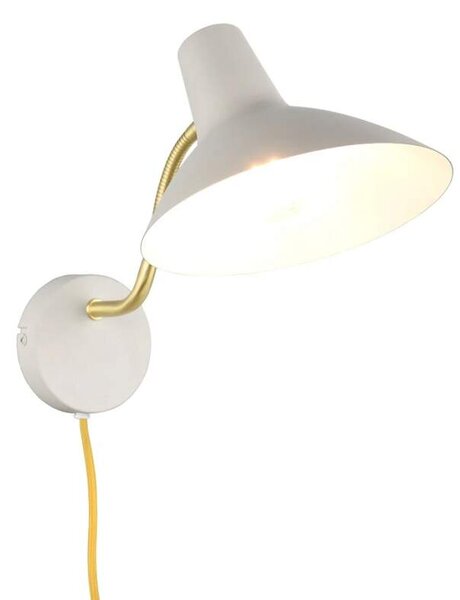 Trio Leuchten 263470176 TRAVELLER - Nástěnná šedá lampa s husím krkem a kabelem do zásuvky 1 x E27 (Moderní nástěnná lampička s kabelem do zásuvky v jemně šedé barvě)