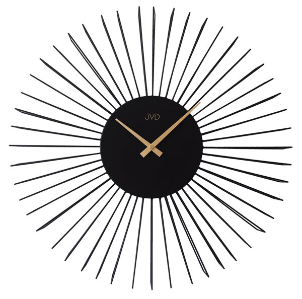 JVD Designové černo - zlaté velké nástěnné hodiny JVD HJ104