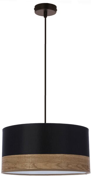 Candellux Porto závěsné svítidlo 1x60 W černá-dřevo-hnědá 31-17598