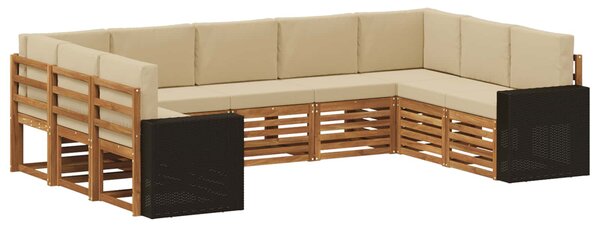 Venkovní pohovková souprava 9 ks Přirozená a Béžová Polyester 3384844