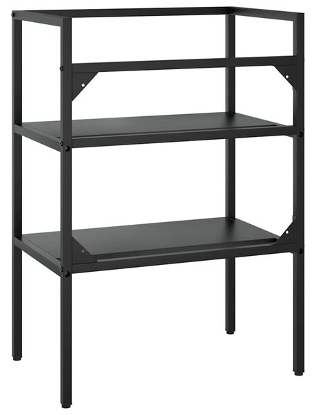 Koupelnový regál pod umyvadlo černý 59 x 38 x 83 cm železo 338488