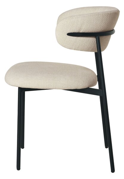 HowHomely Židle ZOYA Světle šedá látka - Minimalistický design, Ergonomická, Černý kovový rám