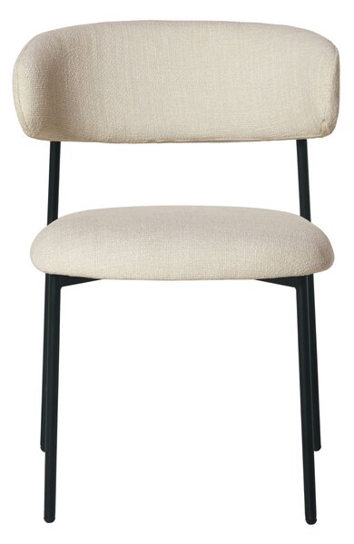 HowHomely Židle ZOYA Světle šedá látka - Minimalistický design, Ergonomická, Černý kovový rám