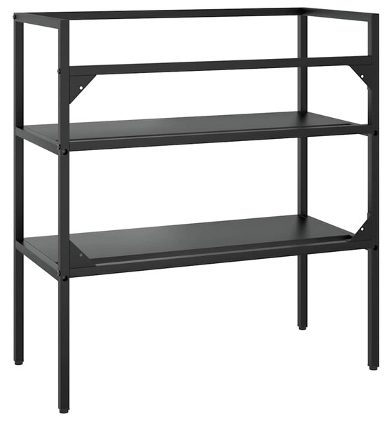Koupelnový regál pod umyvadlo černý 79 x 38 x 83 cm železo 338489