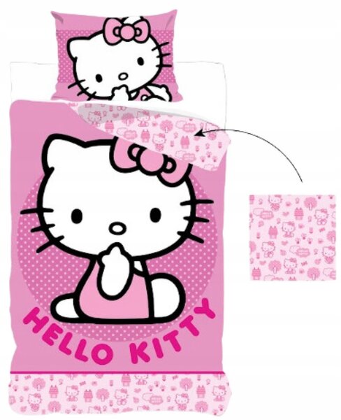 Sada povlečení Hello Kitty 140 x 200 cm růžová